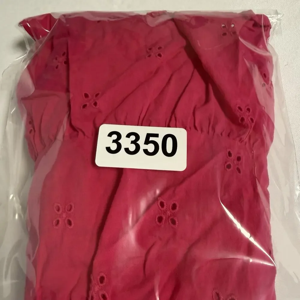 Carter's Toddler Girls Eyelet Tiered Dress Size 3T Pink Cotton Flutter Sleeves